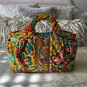 VERA BRADLEY Provençal 2012 Abby Satchel Handbag Y2K Yellow Floral Structured